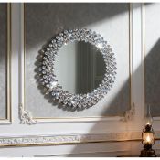 Boxed Freelon Crystal Framed Wall Accent Mirror 45x45CM (LOC: SR6.7.3-DE648 - 1P)