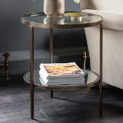 Boxed Mercury Row Catrine Metal Side Table with Bevelled Mirror Shelf (LOC: SR6.7.3-DE652 - 1P)