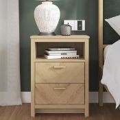 Boxed Gracie Oaks Bonnie 2 Drawer Bedside Table (LOC: SR6.7.2-DE672 - 1LP)