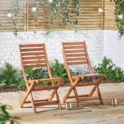 Boxed Cannes 2 Wooden Garden Chairs (LOC: SR5(4.6)-LT1218 - 1LP)