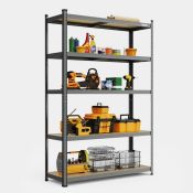 Boxed 5-Tier Metal Shelving Unit – Grey (180 x 120 x 40cm) (LOC: SR5(3.3)-LT1246 - 1LP)