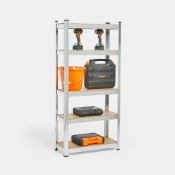 Boxed Galvanised 5 Tier Racking 1.5M - Silver (LOC: RS2.4-RP386 - 1LP)
