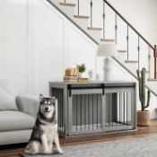 Boxed PawHut 46.46'' Dog Crate Furniture with Removable Cushion & Security Latch for Extra Large