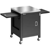 Boxed Outsunny Outdoor Grill Cart with Stainless Steel Tabletop, BBQ Table with a Cabinet, Towel