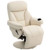 Boxed HOMCOM Manual Recliner Chair with Footrest, Upholstered Reclining Armchair (LOC: SR7R-DE1261 -