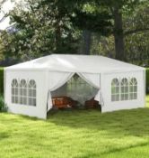 Boxed OUTSUNNY 6 x 3(m) Outdoor Gazebo Canopy Party Tent with 6 Removable Side Walls (LOC: SR7R-