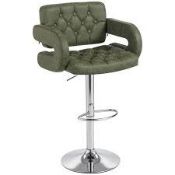 Boxed HOMCOM PU Leather Upholstered Swivel Bar Stool, Height Adjustable with Back, Armrest, Footrest
