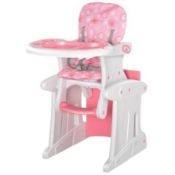 Boxed HOMCOM 3 in 1 Convertible Baby High Chair Toddler Table Chair Infant Feeding Seat Removable