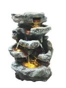 Boxed Outsunny Outdoor Fountain, Resin Freestanding Garden Fountain, Grey (LOC: SR7R-DE1205 - 1LP)