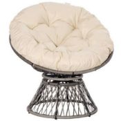 Boxed Outsunny 360° Swivel Rattan Chair Outdoor Wicker Chairs w/ Padded Cushion (LOC: SR7R-
