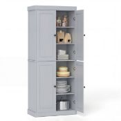 Boxed 4-Door Modern Freestanding Storage Organizer with 2 Adjustable Shelves (LOC: SR7R-DE1249 -