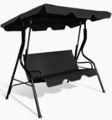 Boxed Garden Patio Metal Swing Chair 3 Seater Hammock Bench Swinging Cushioned Seat (LOC: SR7R-