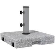 Boxed Outsunny Granite Parasol Base, 28kg Heavy Duty Square Umbrella Stand with Wheels, (LOC: SR7R-