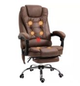 Boxed Vinsetto Massage Chair Basic Tilt Fixed Armrest Brown 113000 g 921-318V71BN 650 x 700 x 1,