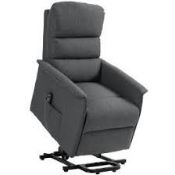 Boxed HOMCOM Electric Riser Recline Armchair, with Footrest Dark Grey (LOC: SR7R-DE1238 - 1LP)