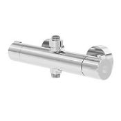 Boxed Swirl Rannell Exposed Dual Outlet Thermostatic Chrome Shower Mixer With Diverter (LOC: SR2.2.