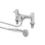 Boxed Swirl Elevate Chrome 115mm Deck Mounted Dual Control Manual Shower Mixer Tap (LOC: SR2.2.7-