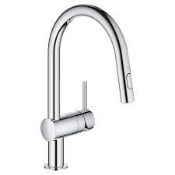 Boxed Grohe Minta Gloss Chrome-plated Kitchen Pull-out spray mono mixer Tap (LOC: SR2.2.7-TP2305 -