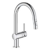 Boxed Grohe Minta 31862000 Pull-Out Spray Mono Mixer Tap Chrome (LOC: SR2.2.8-TP2370 - SP)