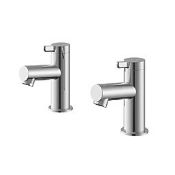 Boxed Swirl Bonda Chrome 120mm Standard Lever 2 Tap Holes Basin Pillar Tap (LOC: SR2.2.8-TP2364 -