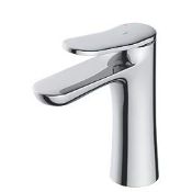 Boxed Swirl Kuhli Chrome 172mm Standard Lever Mono Basin Mixer Tap With Clicker Waste (LOC: SR2.2.