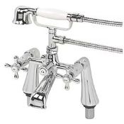Boxed Swirl Traditional Chrome 286.5mm Deck Mounted Dual Control Manual Shower Mixer Tap (LOC: SR2.