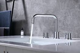 BRAND NEW VURTU Venus 3 Tap Hole, D Shape Basin Mixer, 1/4 Turn, Single Lever Ceramic Disc, 210(H) x