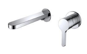 2 X BRAND NEW VURTU Datchworth Soft Square Spout Wall Mounted Basin/ Bath Filler, 1/4 Turn, Single