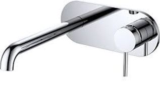 2 X BRAND NEW VURTU Ares Curved Plate Wall Mounted Basin/ Bath Filler, 1/4 Turn, Single Lever