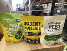 140 X BRAND NEW RODENT/PEST REPELLENT POUCHES MADE WITH ESSENTIAL OILS (PACKAGING MAY VARY) (LOC: