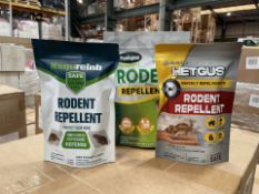 120 X BRAND NEW RODENT REPELLENT POUCHES FOR SMALL RODENTS (PACKAGING MAY VARY) (LOC: 44.24-AA9721 -