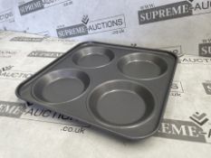 50 X BRAND NEW GREY 4 CUP YORKSHIRE PUDDING TRAYS (LOC: 43.12-aa8405 - 1P)