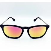NEW & PACKAGED RAY-BAN Erika Sunglasses - BLACK WITH PINK MIRROR LENSES. RRP £141. (Cart1 4187-