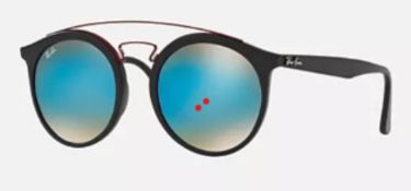 NEW & PACKAGED RAY-BAN Gatsby Sunglasses - BLACK WITH GREY MIRROR BLUE LENSES. RRP £174. (RB4256