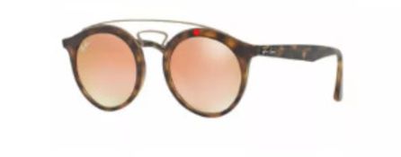 NEW & PACKAGED RAY-BAN Gatsby Sunglasses - TORTOISE WITH LIGHT BROWN MIRROR PINK LENSES. RRP £