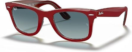 NEW & PACKAGED RAY-BAN Wayfarer Classic Sunglasses - RED WITH GREEN CLASSIC LENSES. RRP £165. (Cart2
