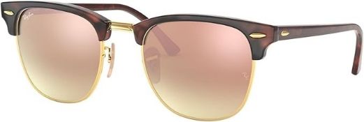 NEW & PACKAGED RAY-BAN Clubmaster Flash Sunglasses - TORTOISE WITH PINK MIRROR LENSES. RRP £174. (