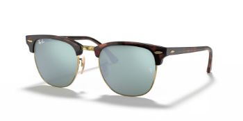 NEW & PACKAGED RAY-BAN Clubmaster Flash Sunglasses - TORTOISE WITH SILVER LENSES. RRP £174. (Cart3