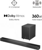 Hisense AX3120G 3.1.2 CH Soundbar - 360W Dolby Atmos with Wireless Subwoofer and Elevations -