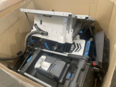 LARGE BOX PALLET TO CONTAIN A QUANTITY OF ASSORTED GOODS FROM A MAJOR DIY SUPPLIER INCLUDING TABLE
