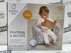 24 X BRAND NEW LITTLE ME FLOCKED INFLATABLE CHILDRENS CHAIRS RRP £19 EACH (LOC: 25.7-AA7963 - 2P)