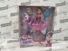 2 X BRAND NEW ZURU SPARKLE GILZ PRINCESS WITH UNICORN SET OF 4 (LOC: 42.24-HH1191 - 2P)