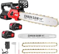 Boxed 16" Electric Chainsaw — 1800W Brushless Motor, 21V Cordless Chainsaw with Auto Chain