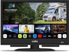 Boxed Cello 16" 12V Smart TV RRP £199, Made in the UK – WebOS, Freeview Play, FreeSat, Bluetooth,