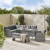 Boxed Marbella Grey Rattan 9 Seat Sofa Garden Dining Set RRP £1,119.99. The Marbella garden dining