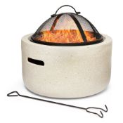 Boxed Round MGO Fire Pit, Cream (LOC: SR3,1.1-RR915 - 1LP)