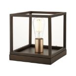 4 x Boxed New York Square Matt Bronze effect Table lamps, This York square table lamp would make a