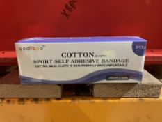8 X PACKS OF OODIBOO COTTON PLASTIC SPORT SELF ADHESIVE BANDAGES IN VARIOUS SIZES (LOC: 29.3-BB588 -