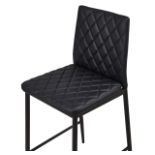 Living and Home Black Diamond-Quilted PU Leather Upholstered Bar Stool (LOC: 31.4-JR4133 - MP)