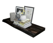 5 X BRAND NEW Acacia Afloat Shelf Floating Shelf FSC 700x250x38mm, Finger-joint with Live edge,